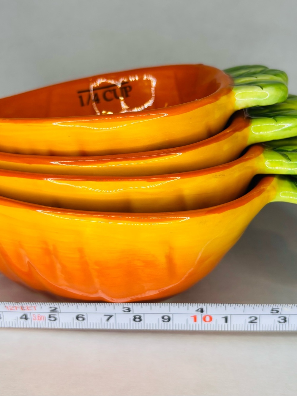 Ceramic Carrot-Shaped Measuring Cups - Picture 5 of 8